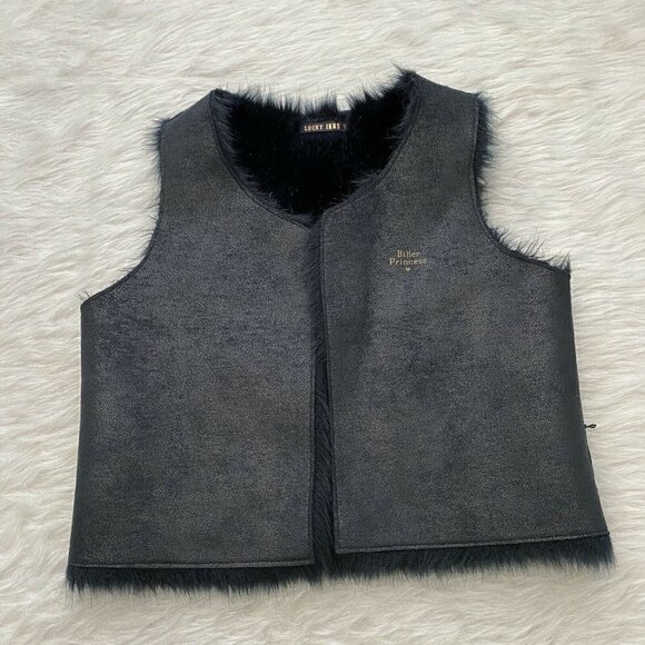 IKKS Reversible Vest Faux Fur Girl's Size 12 - Picture 6 of 8